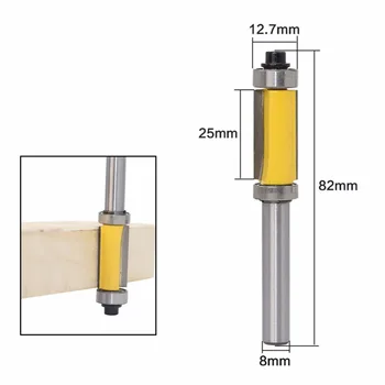 

8*1/2*25 Woodworking Milling Cutters Electric Double Bearing Trimming Knife Hard Alloy Router Bits Tools HT14