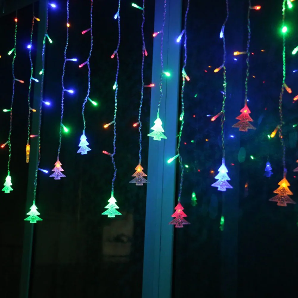 Наружная декоративная лампа, гирлянда, переменный ток, 220 В, на окно, Рождество, карнизы, перила, Рождественская елка, подвесной декор, светодиодный светильник, гирлянда, ремень, заглушка для хвоста