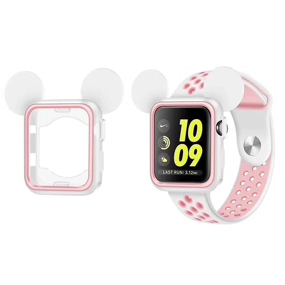 Спортивный силиконовый чехол 42 мм мягкий резиновый защитный для Apple Watch Обложка
