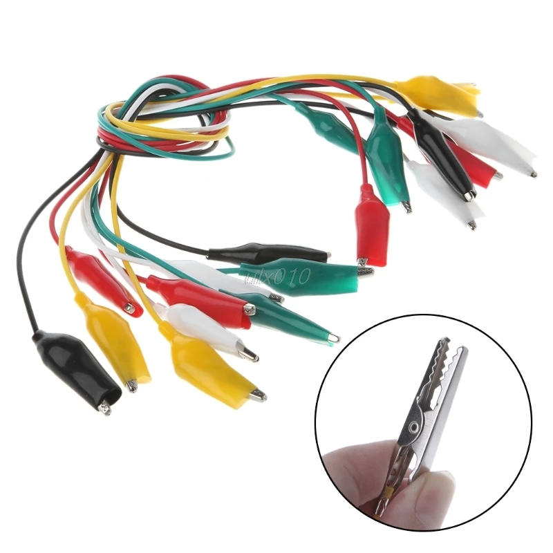 

Alligator Clip Test Lead Set 10Pcs Jumper Draht Crocodile Electrical Cable Clamp S02 Drop ship