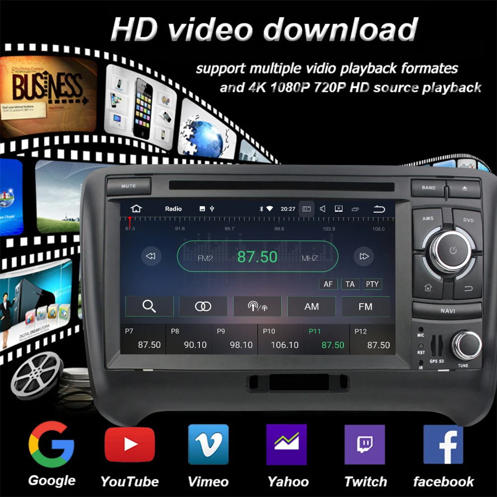 Perfect Double Din Android Car DVD Player for Audi TT 2006~2013 Bluetooth Radio GPS Navigation BT WIFI 3G 4G TV Auto Multimedia Player 21