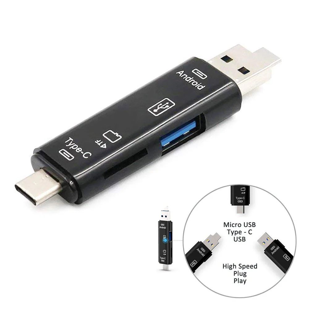 5 в 1 Usb 3,1 кард-ридер высокоскоростной SD TF Micro SD кард-ридер Тип C USB C Micro USB память OTG кард-ридер