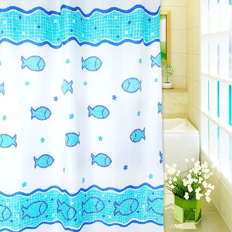 Feiqiong Brand Sea Fish Design 1.8*1.8m polyester waterproof shower