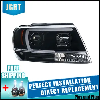 

2PCS LED Headlights For Grand Cherokee 99-04 Car Led Lights Double Xenon Lens Car Accessories Daytime Running Lights Fog Light