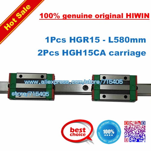 

100% genuine original HIWIN BRAND Linear Guide HGR15 580mm + HGH15CA carriage