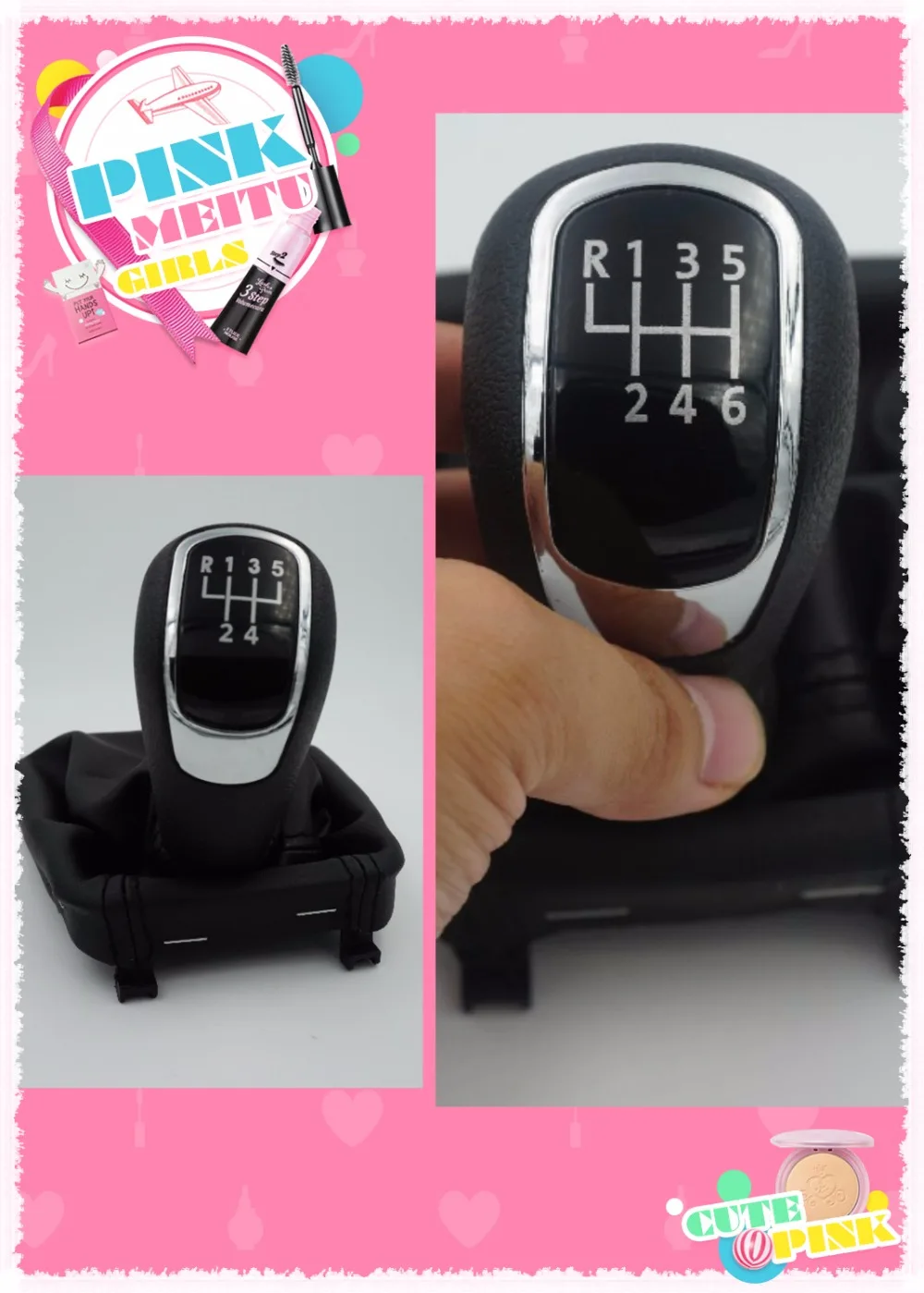 

fat car gear shifter knob black leather boot 5 6 gear for skoda superb 3t mkii (08-12) superb mk2 ii 2