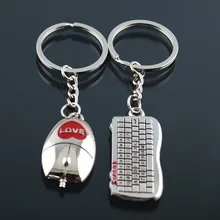 

Couple Keychain Mini Mouse Keyboard Cute Romantic Lovers Women Men Creative Gift Handbag Charms Porte Cle Sleutelhangers Brelok