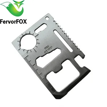 

Multi Tools 11 in 1 Multifunction Outdoor Hunting Survival Camping Pocket Military Credit Card Knife Silver