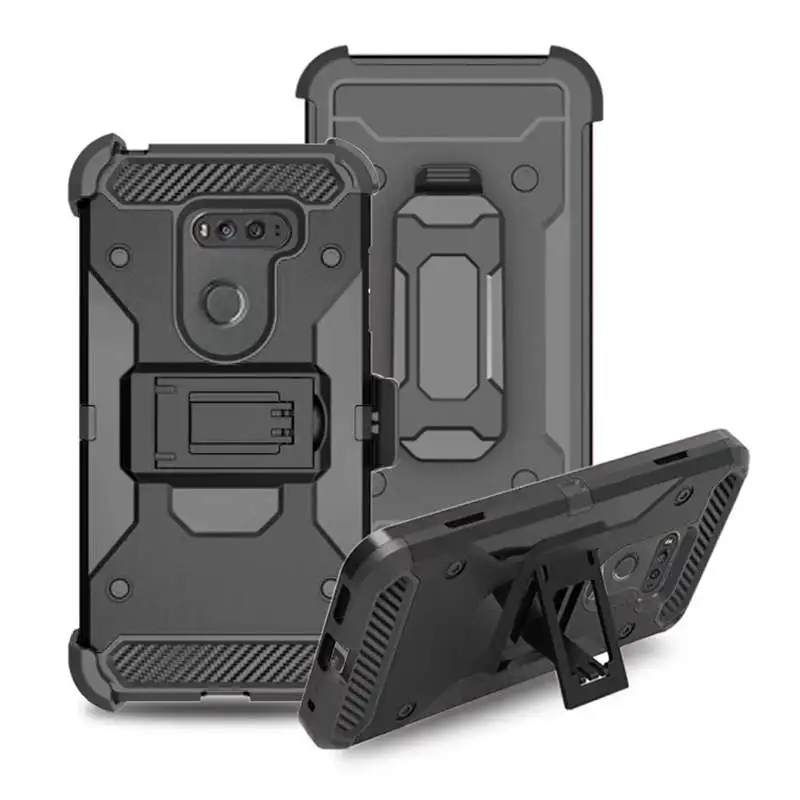 

Belt Clip Robot Armor Defender Shockproof Case for LG V30 Hybrid PC TPU 3 in 1 Kickstand high impact cover for LG V30