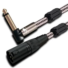 Hifi аудио кабель угловой моно 6,35 мм 1/4 дюймов TS Джек XLR 3 Pin усилители домашние микшерный пульт XLR 6,3 экранированный кабель 1 м 2 3 5 8