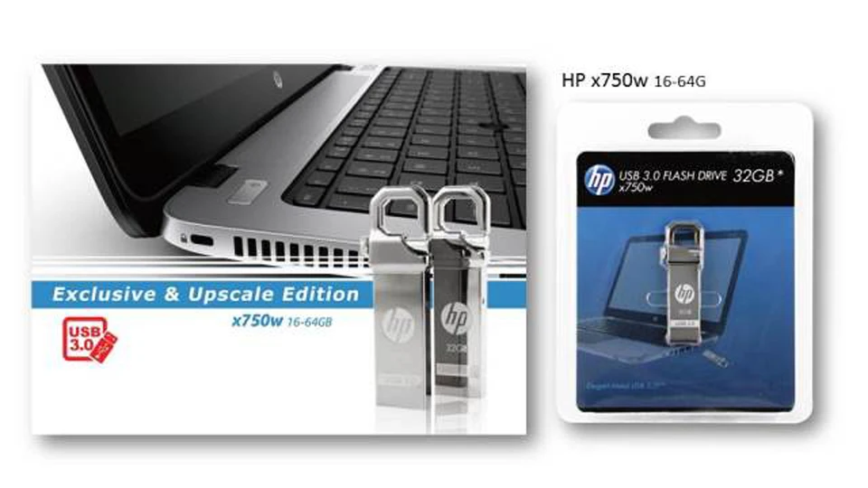 Флэш-диск HP USB 32 ГБ Пользовательский логотип Металлический Pendrive Mini X750W Cle usb 3.0 32 ГБ Флеш-накопитель Bellek Memory Stick U Диск