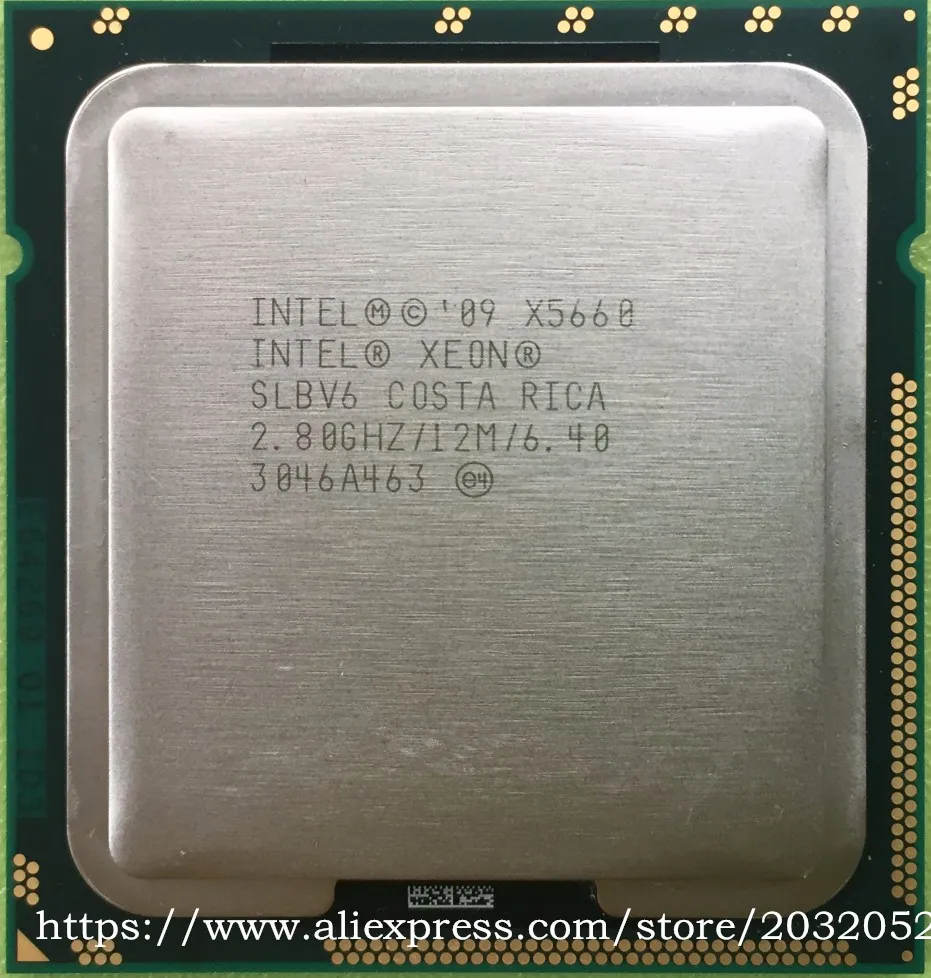 Процессор Intel Xeon X5660 12M cache/2,8 GHz/6,40 GT/s Intel QPI LGA1366 настольный процессор(Рабочая