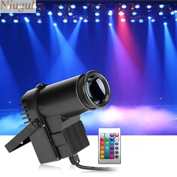 

Wireless Remote Control 10W LED Spot Light RGB Beam Stage Lights Spotlight Track Lighting For Disco Mirror Ball Pinspot Light