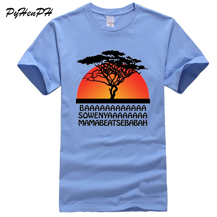 

Summer Tshirt Male Harajuku African Sunrise Elephants Printed T shirt Men Round Neck Cotton T-shirt Hipster Tops Short Sleeve