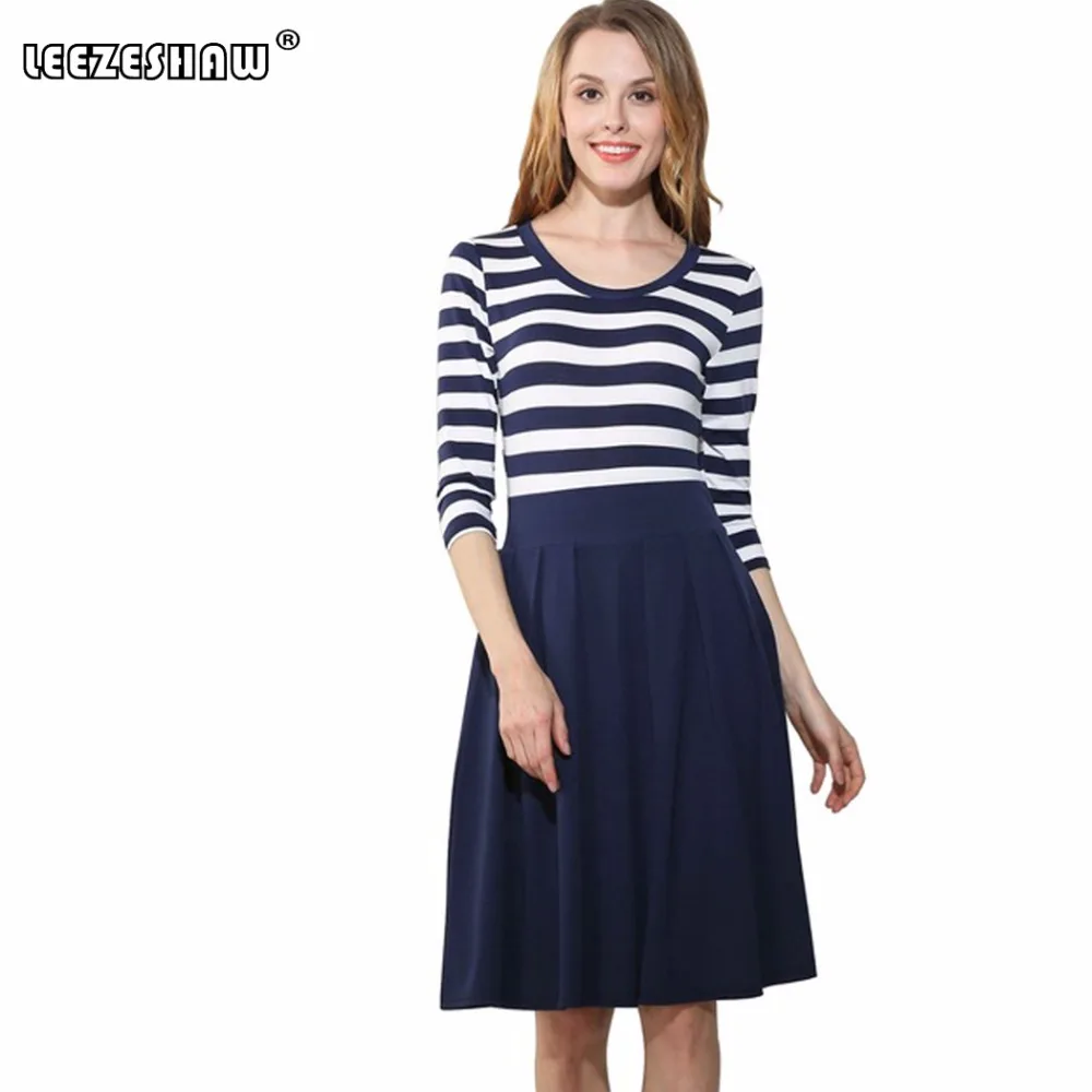 leezeshaw  summer women  neck  quarter sleeve big swing