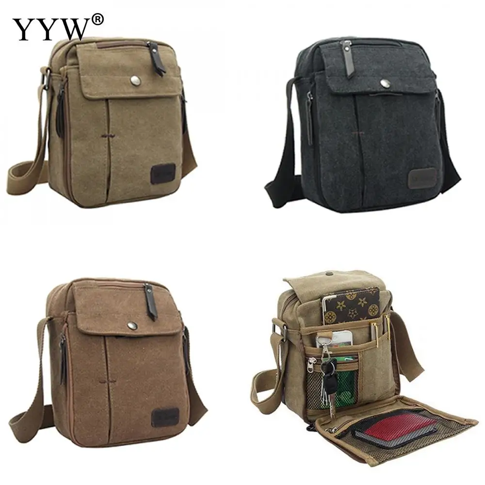 عالية الجودة القهوة اللون الذكور الرجال الكاكي crossbody الكتف حقيبة قماش الأزياء حقيبة رجل رسول حقيبة عارضة الأعلى مقبض حقيبة