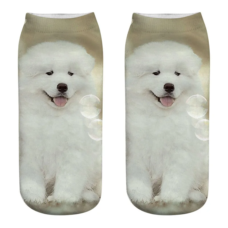 Новая мода Милая собака 3D Носки с рисунком женские носки до лодыжки Chaussette носки с животными Art Puppy Hosiery Cool Dog Life Sox 1 пара = 2 шт - Цвет: 14