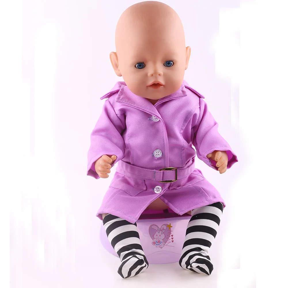 2016 New Fashion Purple Clothes Fit 43cm Zapf Baby Born Doll Clothes