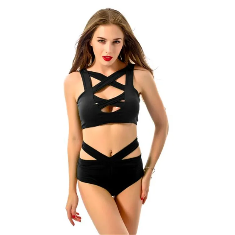 

snowshine3 YLW Lady bikini black tie swimsuit upper trousers tie sexy small chest gather