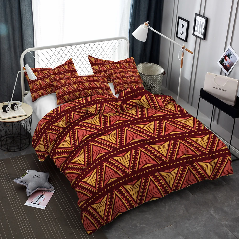 

Bohemia Bedding Set Queen Soft Bedclothes Twill Bohemian Print Duvet Cover Set with Pillowcases 3pcs Bed Set Home E $