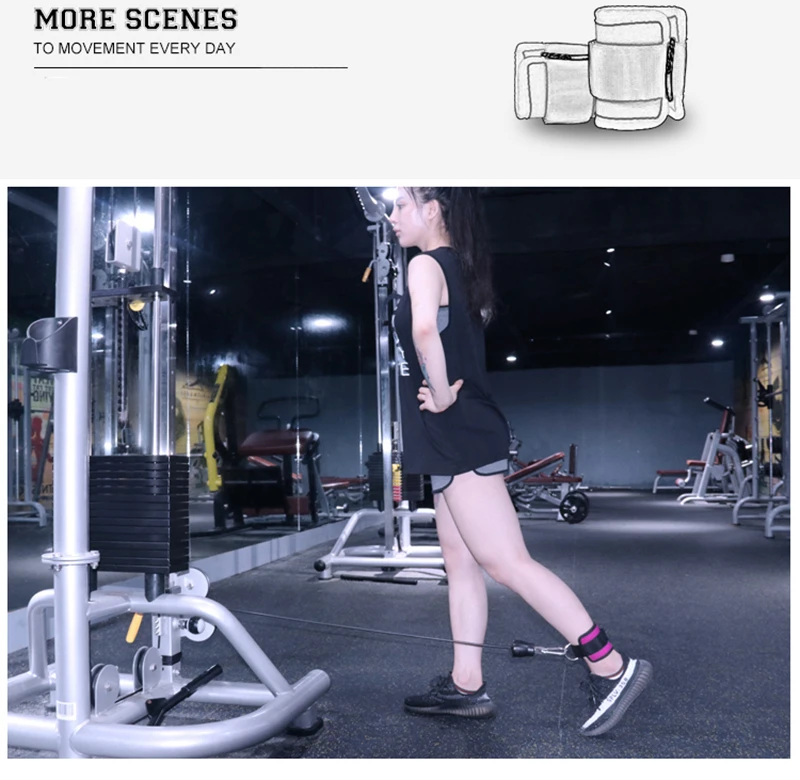 Black Blue Red Fitness Ankle Straps Practical Exercise Ankle Cuffs Padded Ankle Strap for Legs Abs and Gluteus Exercises (25)