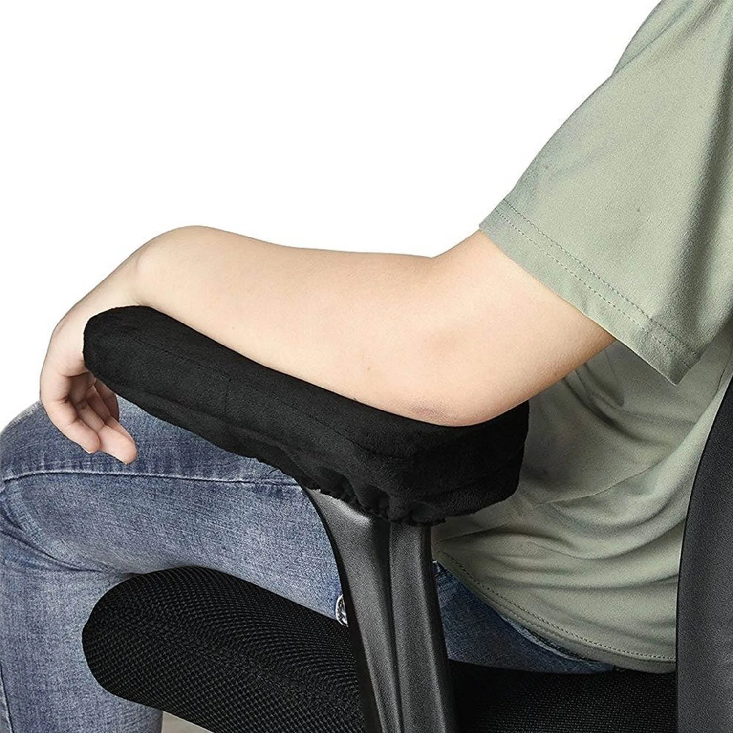 

2pcs Ultra-Soft Memory Foam Chair Armrest Pads Elbow Pillow Support Universal Fit For Home or Office Chair