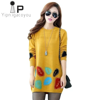 

Women Sweater Dress 2020 Fashion Plus Size Loose Long Pullover O-neck Long Sleeve Female Sweater Oversized Knitwear Women Jumper