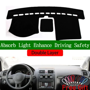 

Double Layer Car Stickers For Volkswagen touran 2004 2005 2006 2007-2015 Dashboard Cover Car Accessories Interior Car Decals