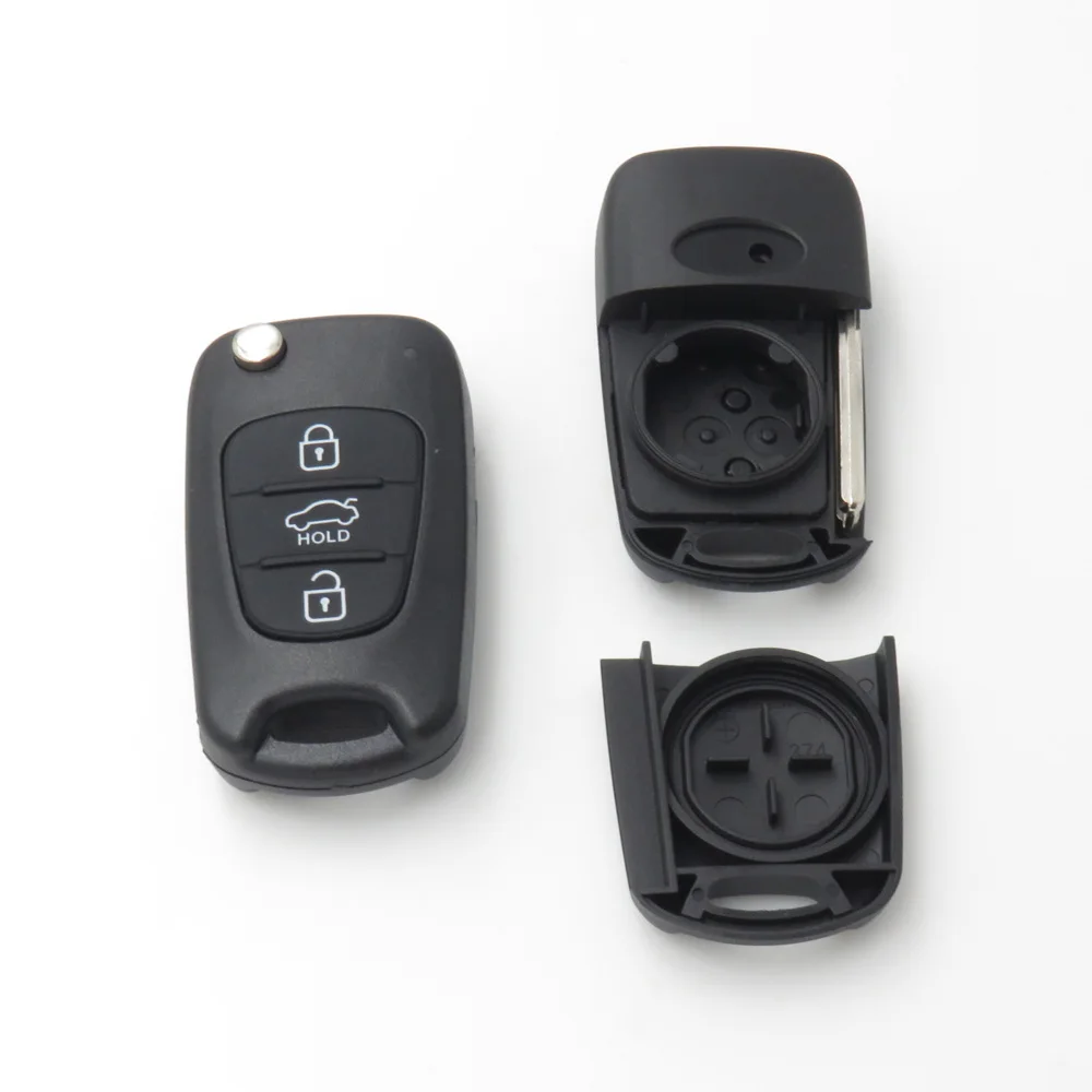 Xinyuexin флип-пульт дистанционного ключа автомобиля оболочка Брелок чехол для hyundai I30 IX35 для Kia K2 K5 3 кнопки Замена чехол FOB оболочка No L