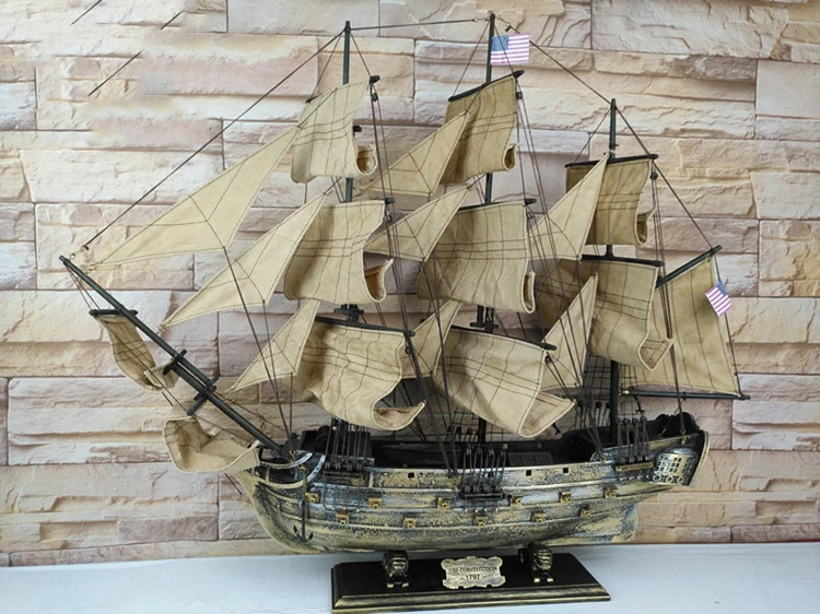 Креативная Парусная модель из цельного дерева, имитационная модель пиратского корабля, креативные домашние ремесла, украшения, подарки, украшения
