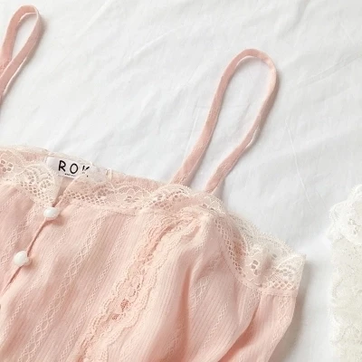 Сексуальный кружевной топ с шортами пижамный комплект для женщин розовый белый спагетти ремень без рукавов ночное белье шнурок талии милые пижамы