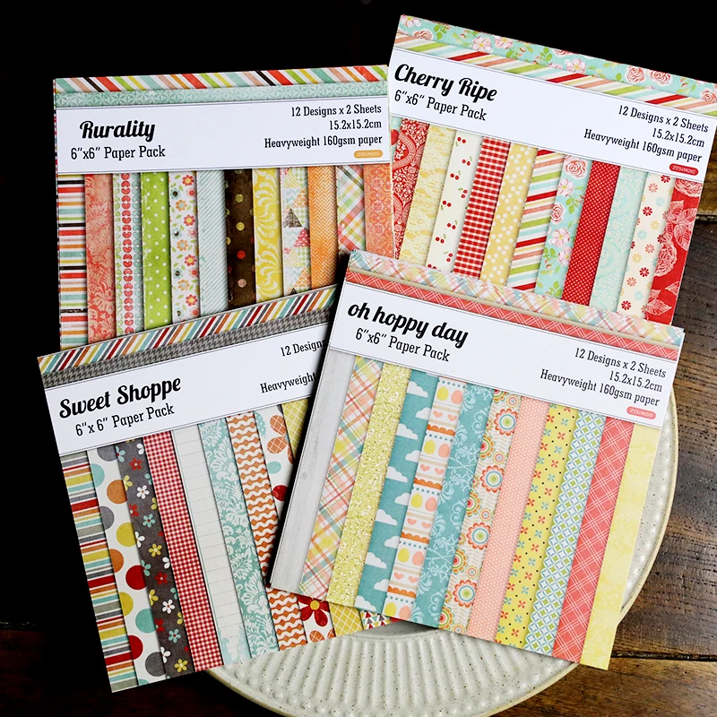24pcs/Pack 6*6inch 12 Design Patterned Paper Pack for ...