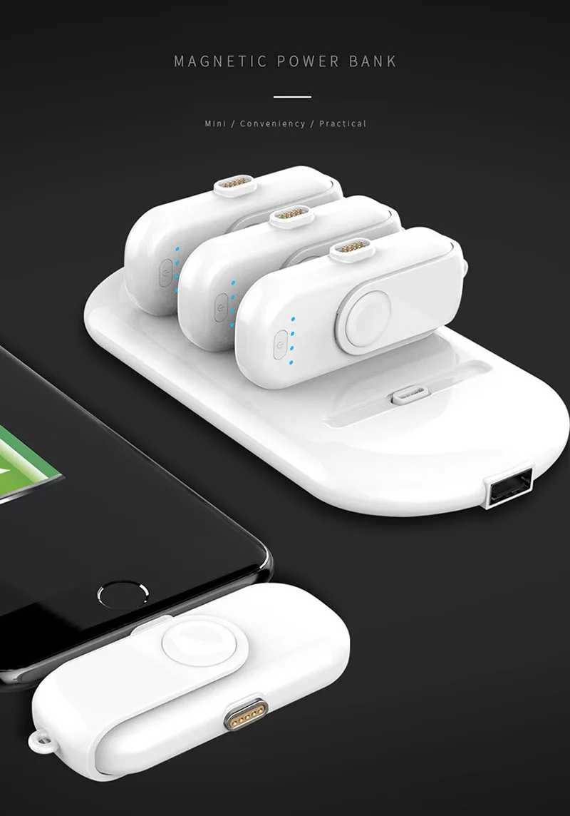 

Portable 4 Mini Power Bank Magnetic Fast Charging for iPhone Samsung Micro Type C Mobile Phone Powerbank Charger