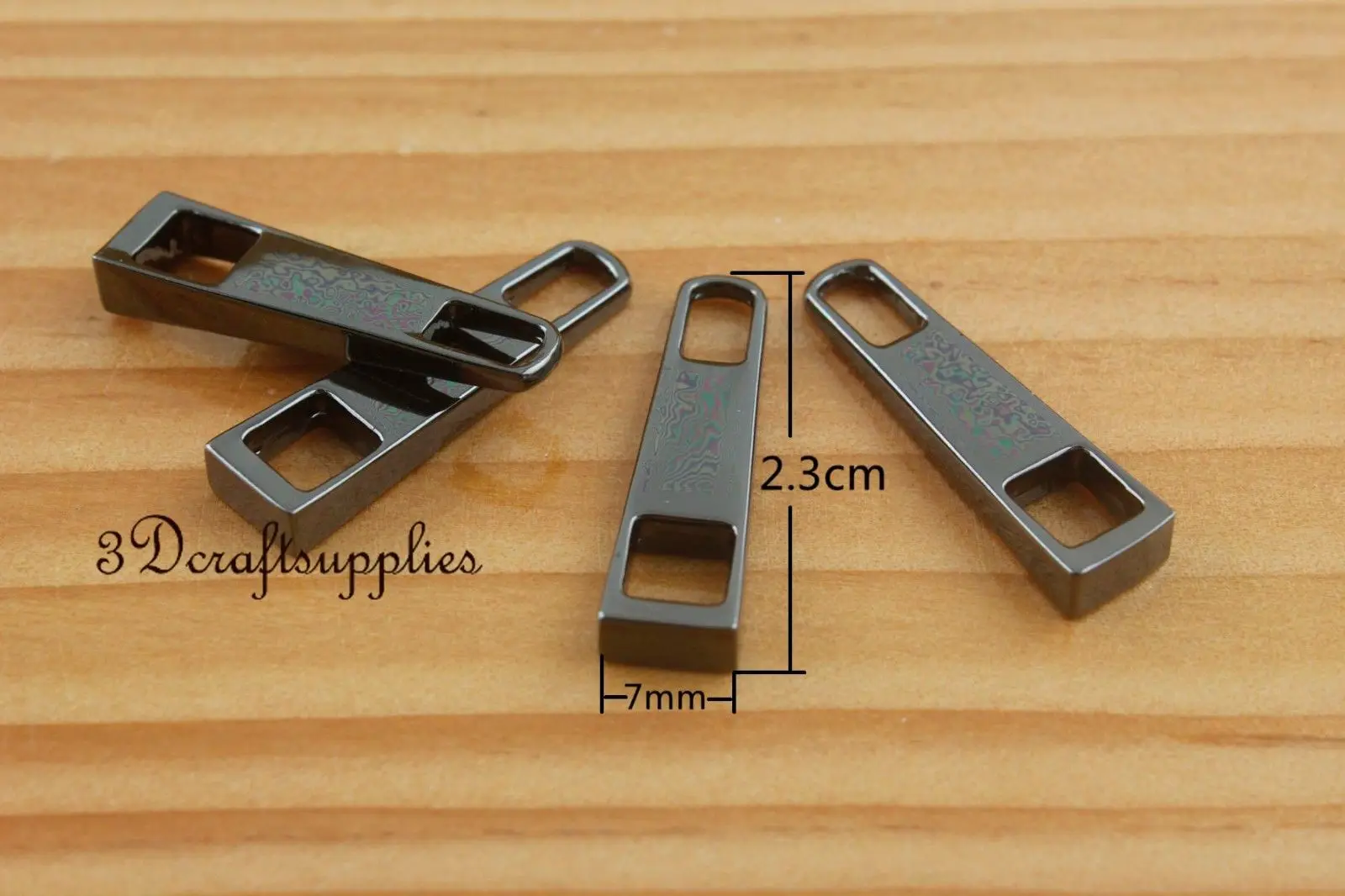 3zipperpullzinczipperpullerStandardstylegunmetal23cmx07cm