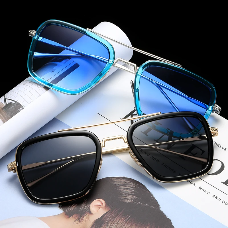 

Retro Metal Steampunk Sunglasses Men Women Luxury Brand Fashion Square Mirror Lens Sun Glasses Goggles Gafas Oculos de sol UV400
