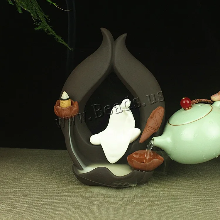 Backflow Incense Burner Smoke Waterfall Incense Holder Ceramic Censer Aromatherapy Furnace Lotus Smell Aromatic Incense Crafts