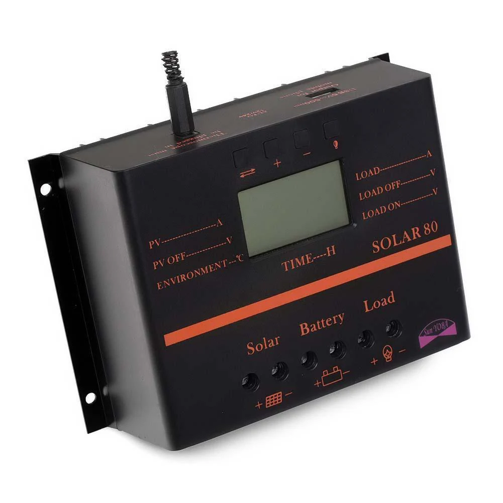 

80A PWM Solar Panel Charge Controller 960W/1920W + Extension Cable