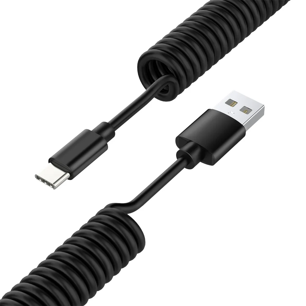 Robotsky 2.4A пружинный usb type C usb-c кабель передачи данных для быстрой зарядки пружинный Синхронизация USB Кабель зарядного устройства для XiaoMi huawei Letv смартфон