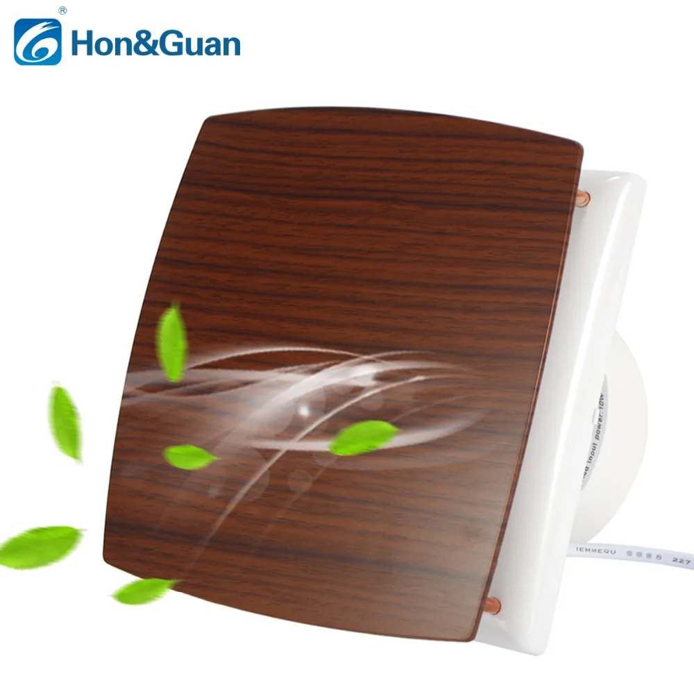 

Hon&Guan 4 inch Wood Grain Ventilation Wall or Ceiling Mounted Exhaust Fan Extractor Fan with Back Draught Shutter; 110V/220V