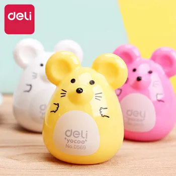 

Deli Cute Mouse Pencil Sharpener Random Colors Pupils Creative Pencil Knife Student Mechanical Pencil Sharpener School Supplies