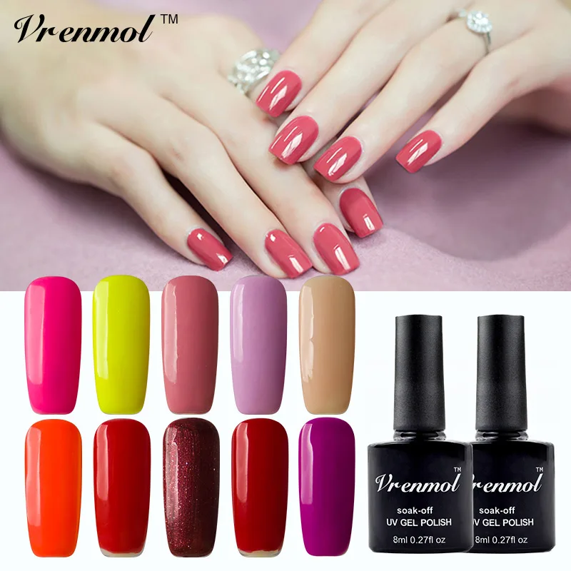 

Vrenmol 29 Colors UV Led Nail Gel Polish Vernis Semi Permanent Top Shining Gel Lak Gel Polish Need Base Coat Varnish