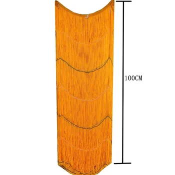 Nappa con frange lunghe da 1 metro per performance fai da te Finiture da ballo Abito latino Taglio in pizzo Macrame in poliestere morbido con fascia singola
