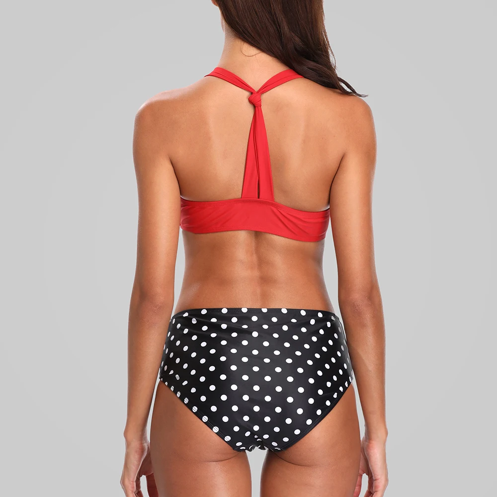 Charmleaks Women Bikini Halter Swimwear Retro Polka Dot Swimsuit Tied Bathing Suit Beachwear Push Up Floral Print Sexy Bikini Charmleaks Women Bikini Halter Swimwear Retro Polka Dot Swimsuit Tied Bathing Suit Beachwear Push Up Floral Print Sexy Bikini