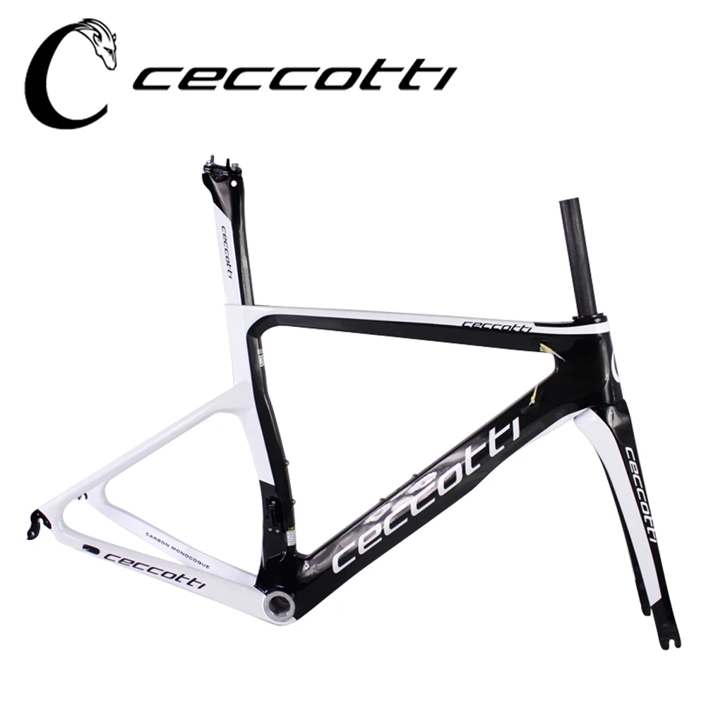 Cheap JERF013 MODEL  Ceccotti brand white color glossy carbon road bike frame race bike PF30 t1100 8
