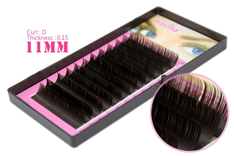 Navina 8cases/Lot Natural Soft MINK Eyelash 3D Volume Extension Individual Eyelashes Makeup Long B False Eye Lash C D Curl