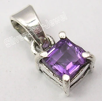 Amethyst Muiltiply Choices Chanti Международный Серебряный натуральный драгоценный камень перидота милый кулон 1,4 см вариации - Окраска металла: Amethyst