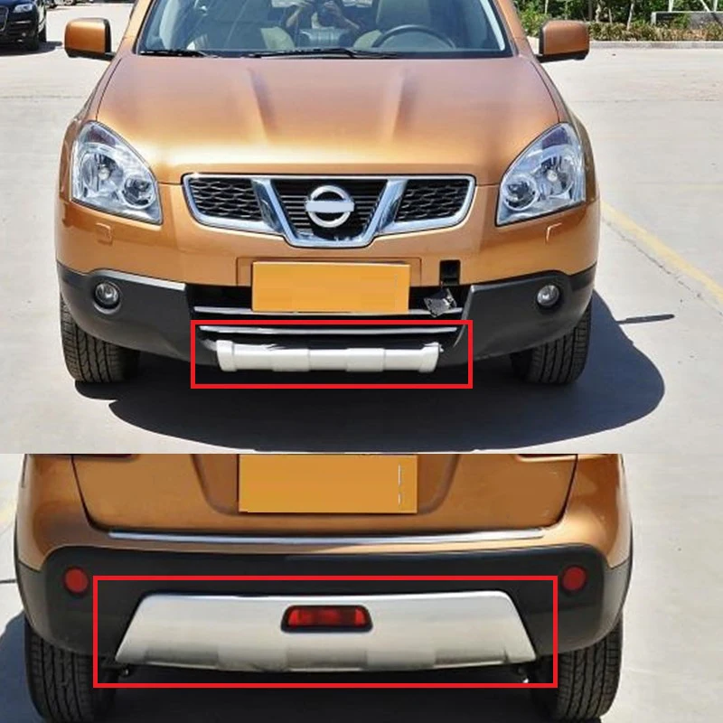 

Auto Accessories ABS Front+Rear Bumper Skid Protector Guard Plate For NISSAN QASHQAI J10 2006 -2009 car styling