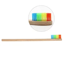 1 шт. Радужная бамбуковая зубная щетка креативный зеленый кожаный картонный пакет деревянная зубная щетка натуральная оригинальная бамбуковая зубная щетка