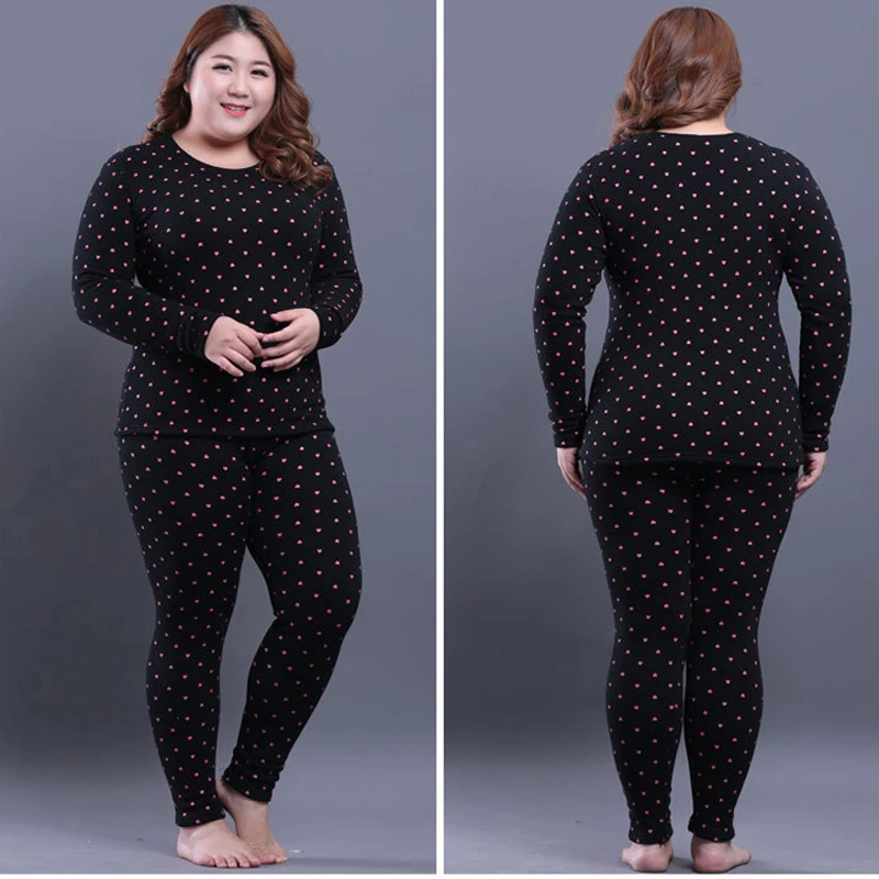 Новинка 2019 2XL 6XL плотные зимние теплые подштанники костюм для женщин плюс размер