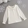 New Spring and Autumn Girls Basic Shirts Cotton Kids Tops White T shirt for 6M-5 Years Long Sleeve Baby Girl Clothes DQ957 ► Photo 3/6